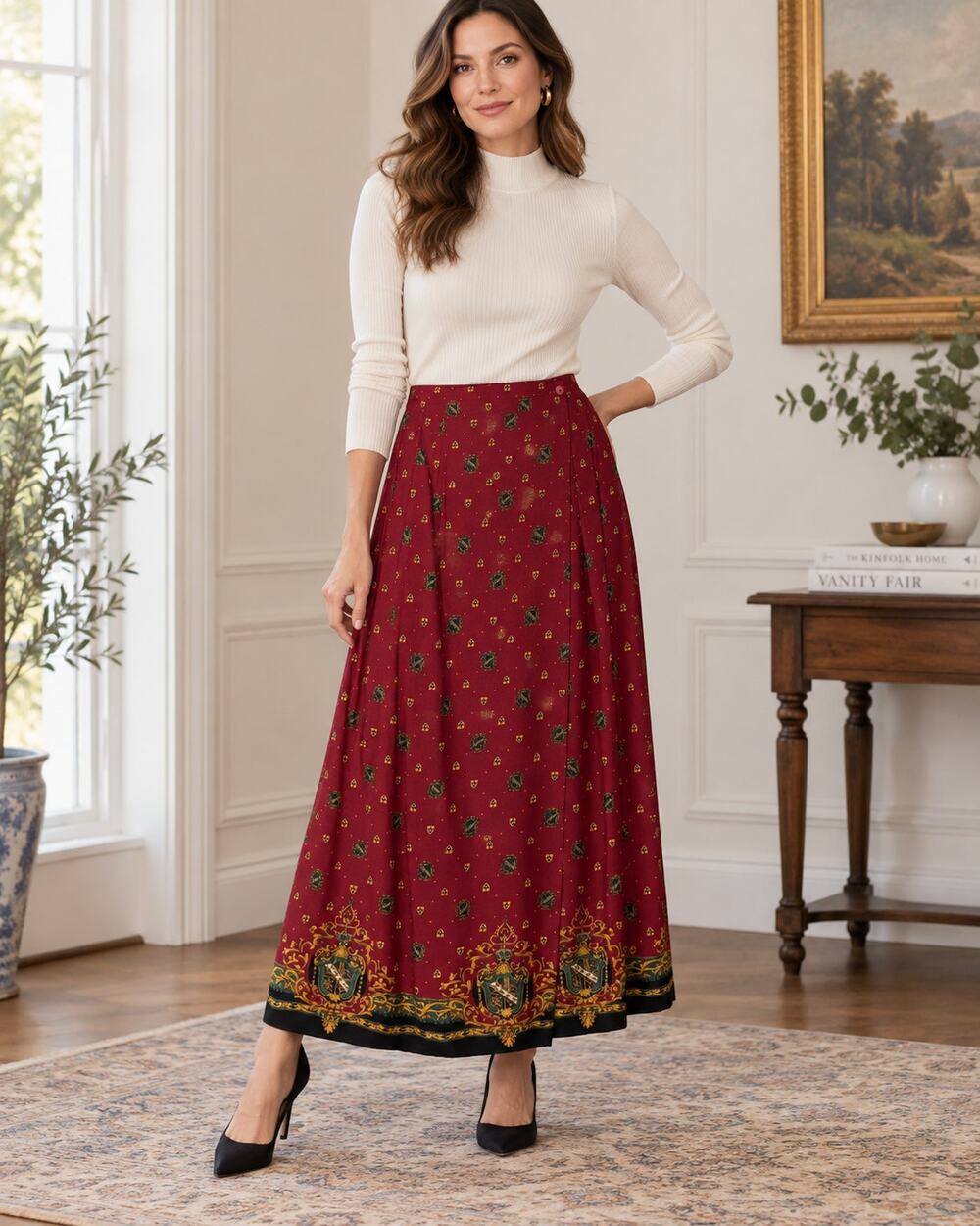 Pendleton Womens Wrap Skirt 8 Red Academia Vampcore Preppy 90s Phoebe Buffay